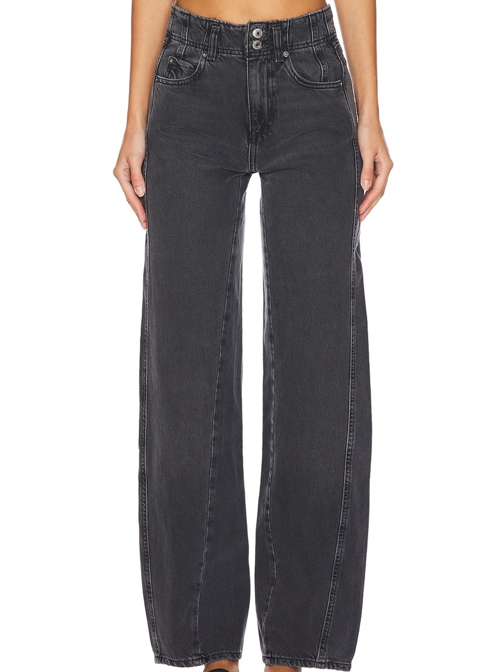 We The Free Aster - Straight Leg High Wasted Jeans Black
